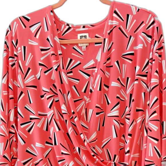 Anne Klein Women's (2X) Faux Wrap Blouse, 3/4 Sleeves, Career & Casual, NWOT - Picture 3 of 11